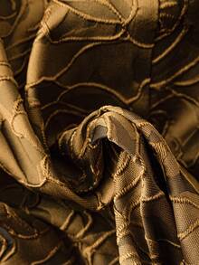 Rometta Vestido de mujer de longitud media elegante con cuello en V, mangas largas, cinturón, textura de tela jacquard con bordado de flores, estilo retro y elegante - Vestido formal para mujer, vestido de Pascua, vestido romántico para invitada de boda