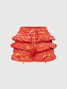 ROMWE Fairycore Trang phục dệt kim nhuộm loang phong cách Y2K dành cho nữ - trái cam - Xem 5