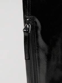 SHUZIA Women's Sexy Pointy Toe Thigh High Weekend Night Party Show Out Hot Stiletto Heeled Boots For Christmas - Black - View 7