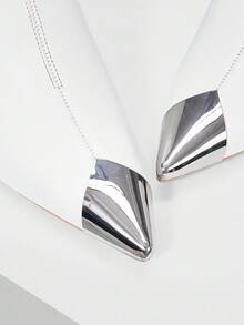 Mnmlis 女士时尚优雅细高跟尖头中筒靴，后拉链 - 白色 - 查看 3