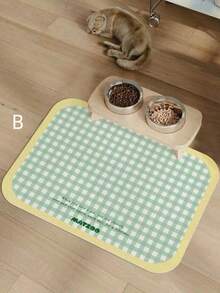 SHEIN 防水防溅猫/狗喂食垫 - 易于清洁，耐刮擦，由硅藻土混合物制成