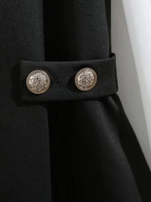 GlowEve Áo thun bó eo màu sắc Commuter thanh lịch - Đen và trắng - Xem 5