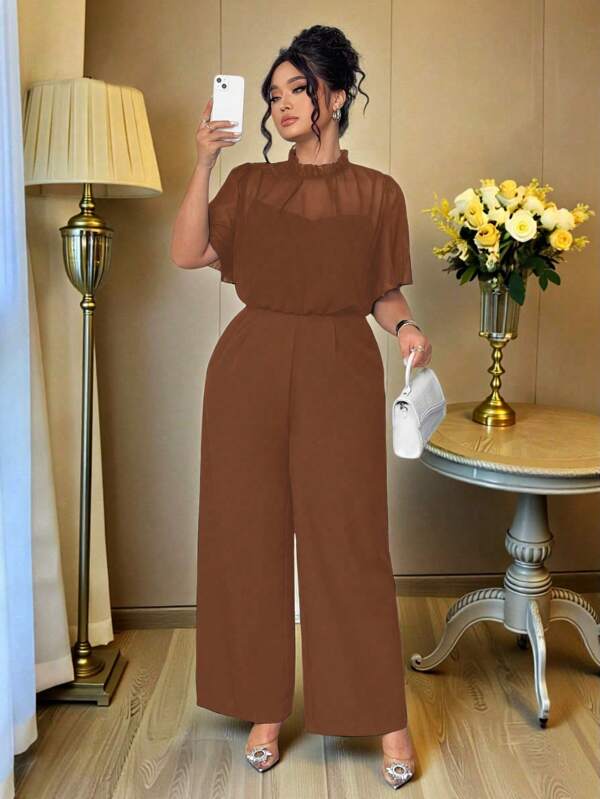 Elenzga Mono de verano elegante para vacaciones y uso diario para mujeres de talla grande