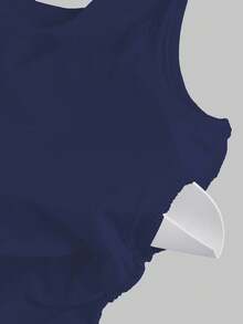 Sweetra Luźny, jednokolorowy, dopasowany top bez rękawów z usztywnianym biustem, letni