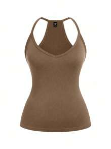 EMERY ROSE Plus Size Casual Sports V-Neck 3 PiecesVest Set - Multicolor - View 5