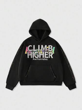 Street Life Men's Sparkling Diamond Hoodie, Loose Cropped Style