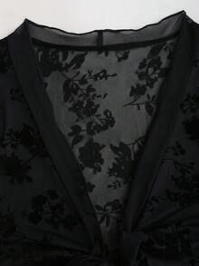 Sweetra Women's New Spring/Autumn Floral Embroidered Mesh Patchwork Flare Sleeve Cardigan, Suitable For Outings, Vacation, Party