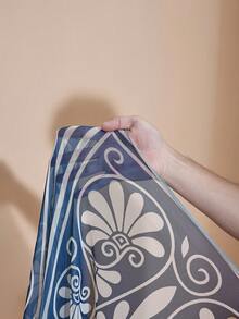 JIAN LASALA 多色波波印花长款连衣裙，性感吊带无袖露背设计，优雅度假风，适合女士外出、派对、晚宴、婚礼宾客等场合，尽显奢华气质。 - 藍色 - 查看 7