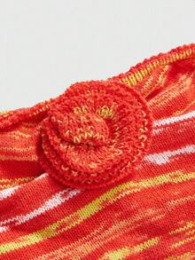 ROMWE Fairycore Trang phục dệt kim nhuộm loang phong cách Y2K dành cho nữ - trái cam - Xem 6