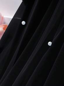 Sparklyn Elegant Fashion Ruffle Trim Pearl Decor Mesh Girls Dress