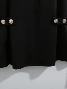 GlowEve Áo thun bó eo màu sắc Commuter thanh lịch - Đen và trắng - Xem 4