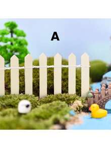 1pc Mini Wooden Fence, Miniature Fence For Fairy Garden Micro Landscape Flower Pots Accessories Ornaments, For Home Room Garden 35.4in*2in, Gift - White - View 19