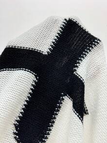 StreetHx Nuevo suéter urbano casual holgado con patrón de cruz y hombros oblicuos