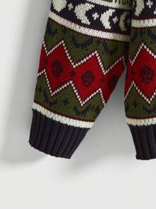 ROMWE Fair Isle Patterned Pullover Sweater, Multi-Color, Suitable For Autumn/Winter And Halloween - Multicolor - View 4
