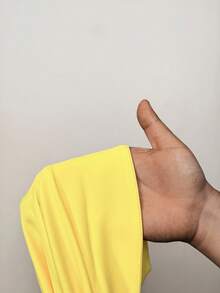 BamGleam 羽毛装饰短款宽松西装外套 - 黃色 - 查看 8