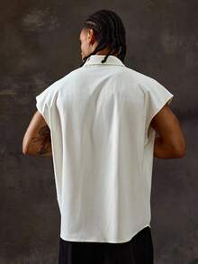 ROMWE MEN Prep Áo sơ mi nam cổ rộng vai màu tương phản thời trang mùa hè - Nhiều màu - Xem 3