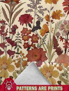 SHEIN 压花套装、波西米亚野花、植物套装、复古植物套装、粉彩花卉自然套装、园艺爱好者礼物、休闲柔软针织套头衫套装、女童冬装、女婴冬装、女童秋装、女童秋季套装、女婴服装、女婴装扮