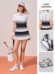 CourtClass Polo deportivo casual con efecto degradado para mujer