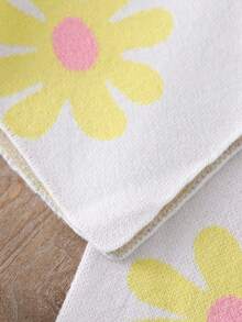 2pcs Baby Girls' Colorful Floral Pattern Asymmetrical Hem Turtleneck Sweater And Knit Wide Leg Pants Set, Cute, Warm, Comfortable And Versatile For Winter Baby Girls Winter Clothes Baby Girls Fall Clothes Baby Girl Fall Outfits Baby Girl Clothes Spring Wildflower Baby Clothes Floral Baby Clothes Baby Flower Outfit Daisy Outfit For Baby - White - View 7
