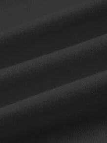 SHEIN BASICS Women's Casual Everyday Simple Solid Color Loose Fit Dropped Shoulder Stand Collar T-Shirt, Summer - Dark Grey - View 8