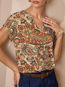 Shutterstock Glamance Women's Sleeveless Printed Casual Vacation Shirt, Suitable For Summer And Autumn - Multicolor - View 4