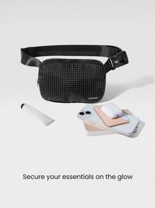 GLOWMODE 1升拉链式多功能腰包 防水斜挎腰包 可调节肩带 - 黑與白 - 查看 2