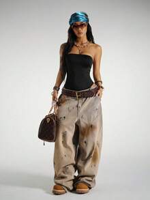 StreetHx Streetwear Women's Sleeveless Bandeau Bodysuit, Summer