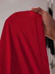 Rustia Plus Size Solid Color Hooded Long Sleeve Jacket Fall Winter Cloth For Women Autumn CASUAL - Red - View 8