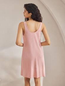 Ocili Váy ngủ thoải mái 100% cotton dành cho nữ, váy ngủ - Hồng - Xem 3