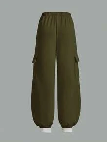 Sparklyn 3pcs/Set Casual Loose Letter Print Hoodie Sweatshirt, Knit Camisole, And Green Knit Cargo Pants For Teenage Girls, Suitable For Spring, Autumn And Winter Fall