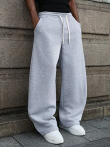 Manfinity Hypemode Men's Loose Fit Casual Sweatpants, Versatile Street Style Joggers Suitable For Streetwear, Casual Daily Wear, Weekend Outings, Music Festivals, Social Gatherings And More. This Pant Is An Essential Versatile Piece In A Man's Wardrobe, Making It A Great Gift For Boyfriends Or Husbands. Oversized Sweatpants  Sweats Sweatpants Wide For Men Pro Club Sweat Pants Grey Baggy Sweatpants