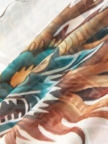 Y2Kool BiGraphic Vestido de mujer con mangas largas, multicolor, con elementos chinos y orientales, estilo de pintura de tinta con dragón, nubes y cielo, de malla y transparente, sexy, estilo Y2K y urbano, casual y elegante, adecuado para verano, otoño, fiestas, reuniones, vacaciones y uso diario. Vestido de dragón, vestido oriental, vestido único, vestido qipao, colección de ropa de invierno con estilo, atuendos de Año Nuevo.