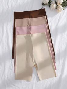 SHEIN Bộ 4 quần lót liền mạch cạp cao màu trơn - Nhiều màu - Xem 2