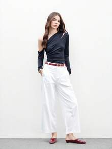 CUCCOO BIZCHIC 女士基本款平底通勤/办公室休闲鞋，时尚平底乐福鞋 - 酒紅色 - 查看 2