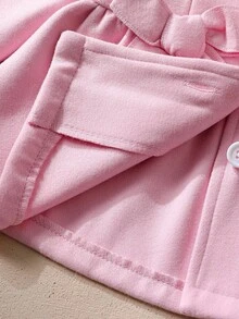 Souflis Souflis Baby Girl Sweet Bow Decor Jacket, Autumn/Winter Fall - Pink - View 5