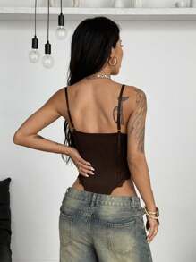 Coolane 女士夏季节日俱乐部服装性感 Y2K 音乐节蕾丝黑色修身紧身衣