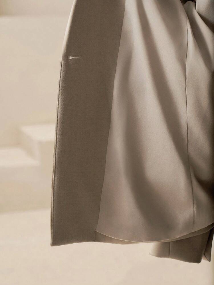 New Autumn Women's Suit Set For Teacher's Day, Striped Lapel Asymmetrical Button Design Shell Decor Long Sleeve Blazer + High Waist Straight Leg Pants