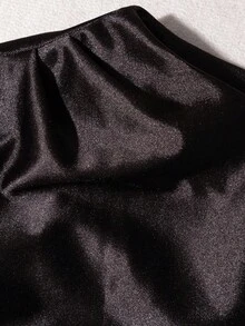 GlowEve Women's Round Neck Long Sleeve Pleated Waist Elegant Dress Fall Cloth For Women - Black - View 3