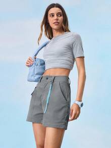 In My Nature Pantaloni scurți de drumeție pentru femei, pentru camping, drumeții, sport și naveta urbană, pantaloni scurți gri pentru femei, pantaloni scurți sport, pantaloni scurți cu buzunare, pantaloni scurți de drumeție pentru femei, pantaloni scurți cu uscare rapidă pentru femei