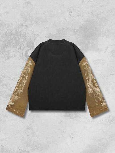 Goth Men's Streetwear Graphic Print Pullover Hoodie, Suitable For Everyday Wear, Spring/Summer, For Fall