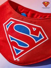 SUPERMAN X PETSIN Logo Printed Blue & Red Adjustable Snap Bib For Dogs, Suitable For Cats And Dogs
