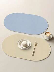 SHEIN 1pc Non-Slip Heat Resistant Table Placemat Waterproof Kitchen Dining Placemat Fake Leather Cup Coaster Home Supply