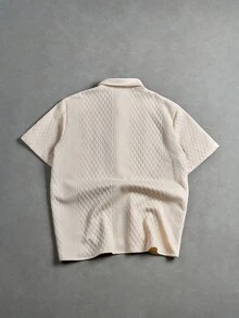 Manfinity Homme Herren Farbblock Kurzarm Einreiher Lässiges Loose Hemd - Khaki - Übersicht 4