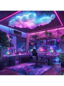 1 件大壁云灯 - 3D 雷云 LED 灯闪电云彩色氛围夜灯适用于 DIY 创意云灯、电影院、教室、宿舍 - 多色光 - 查看 8