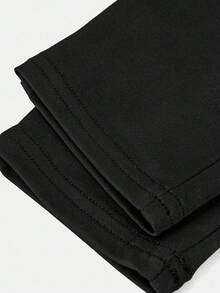 SHEIN Tween Girls' Casual Versatile Solid Color Elastic Pocket Skinny Fit Black Leggings, Suitable For Weekend, Casual Outing, Back To School Fall Winter - Black - View 8