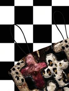 BiGraphic Patchwork Cross, Faux Leather Animal Print Leopard Tiger Faux Fur Halloween Street Goth Y2K Sexy Bodycon Mini Dress, Suitable For Autumn/Winter Parties, Gatherings And Daily Wear Pattern Dress Graphic Dress Cross Print Dress Animal Print Dress Multicolor Dress - Multicolor - View 3