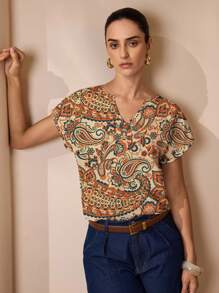 Shutterstock Glamance Women's Sleeveless Printed Casual Vacation Shirt, Suitable For Summer And Autumn - Multicolor - View 1