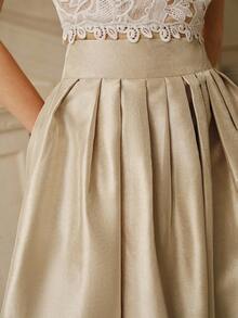 Savoree 高腰优雅喇叭裙，彰显皇家气质 - 查看 3