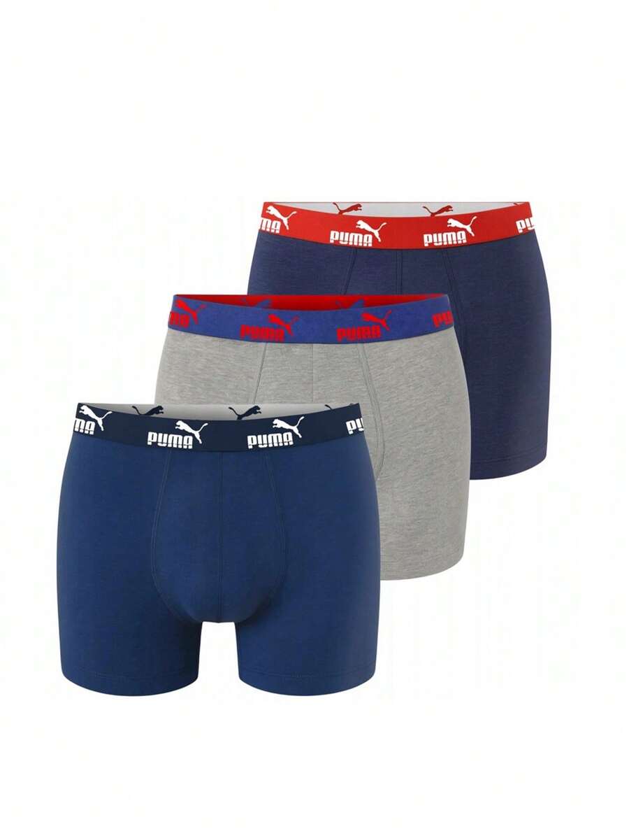 Puma 3 Pack Men's Boxers - Blue - View 1