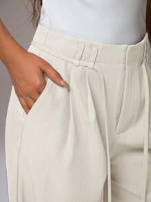 Avantive Fall/Christmas/Women Romantic/Prom/Formal/Birthday/90s Clothes/Business Casual Woman/Elegant/Western Wear/Going Out/Fashion/Casual/Y2k Clothes/Club/Office /Cocktail/Vintage/Bodycon/Raves Festival/Funny/Classy/Old Money/Streetwear/Vacations/Country Concert/Work Clothes /Modest/Spring Break/Bachelorettes/Concert/Baddie/Basic/Graduation/Low Rise/Baggy/Straight Leg/Wide Leg/ White Wide Leg Pants Women,Chic Pants For Women White Pants - White - View 4